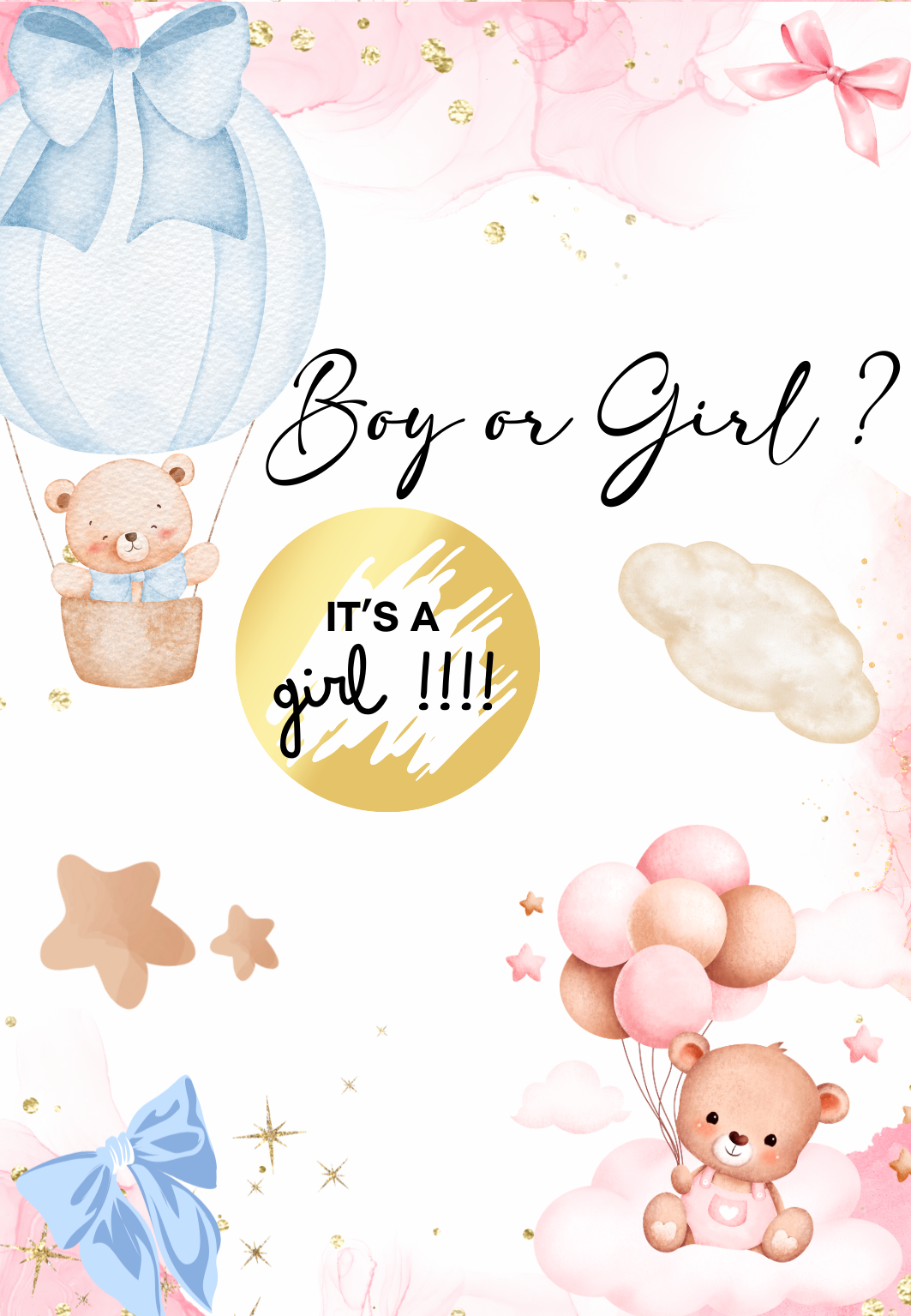 Carte a gratter - Annonce Baby It’s a Girl