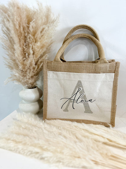 Baby bag Jute initial •