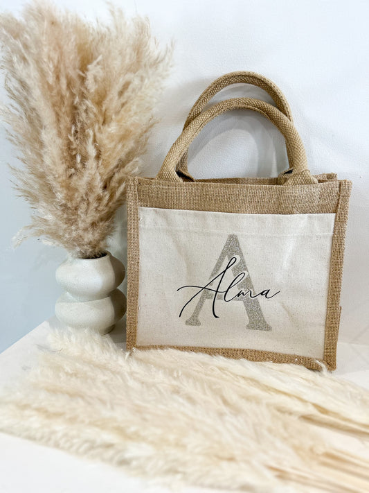 Baby bag Jute initial •