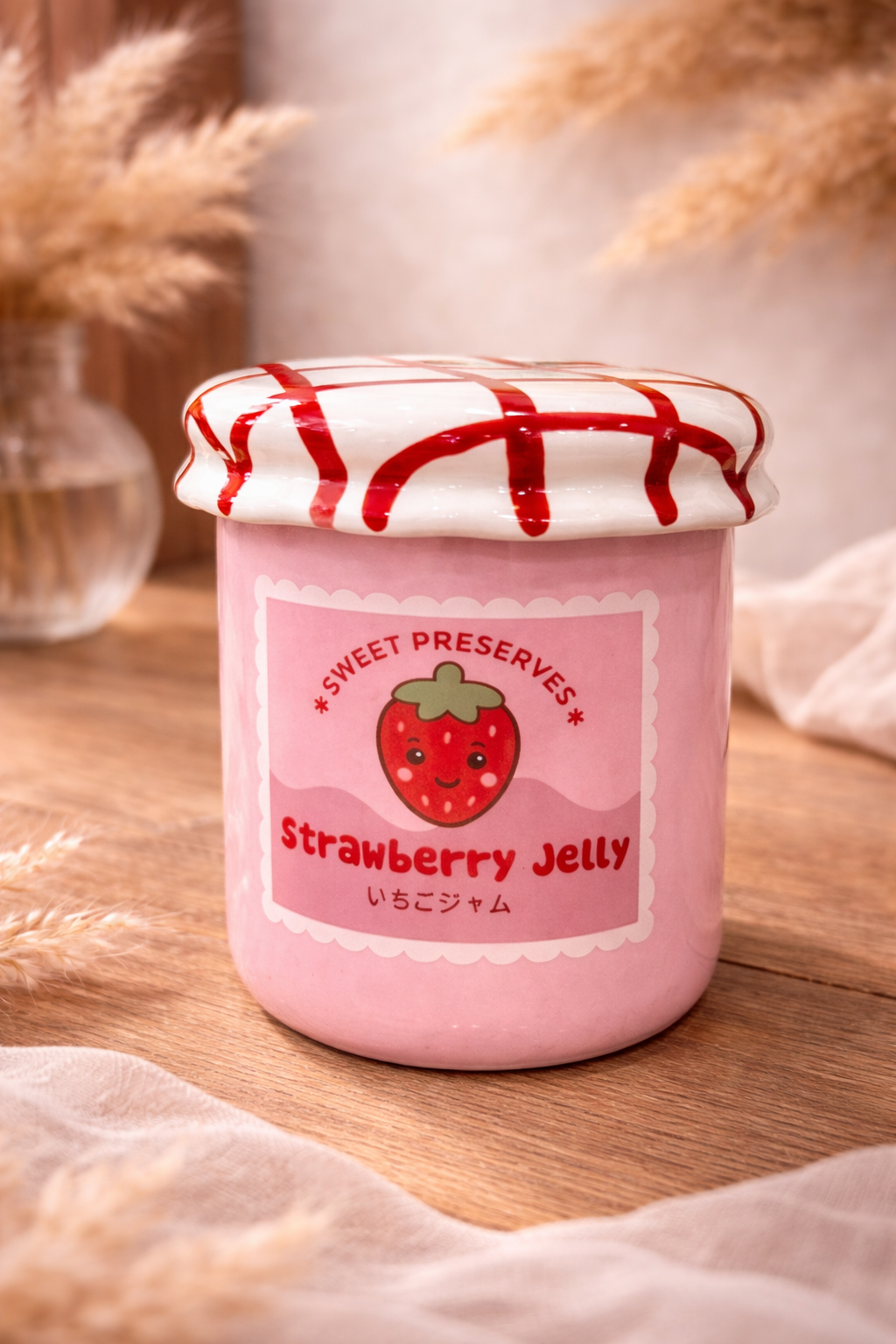 Brûleur pot de confiture à la fraise