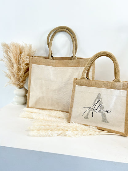 Baby bag Jute initial •